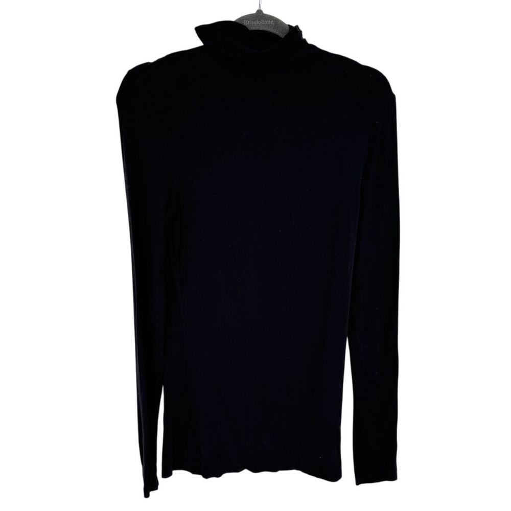 Halogen Black Long Sleeve Turtleneck Blouse Stretch Casual Transitional M